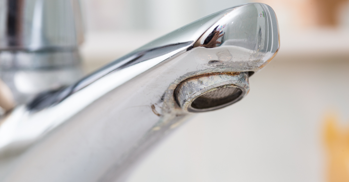 image of hard water faucet