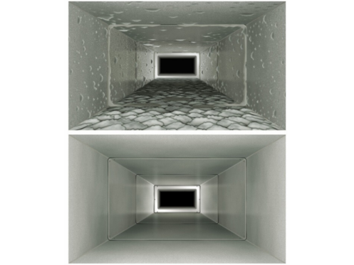 side by side of a clean and dirty air duct