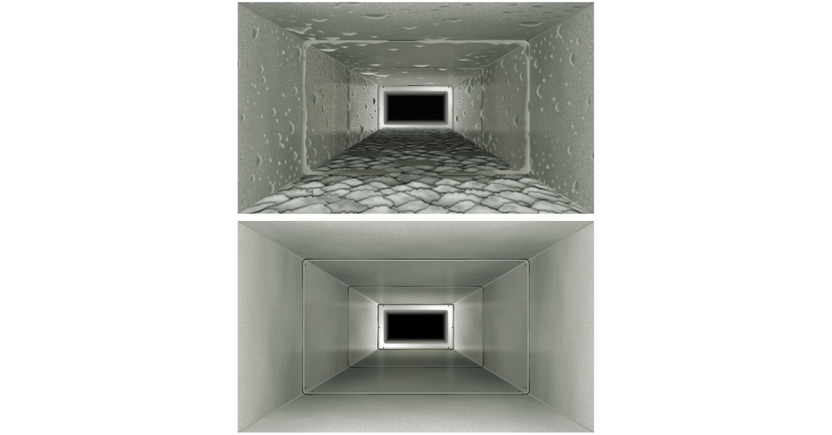 side by side of a clean and dirty air duct