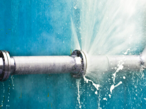 image of a pipe with high water pressure