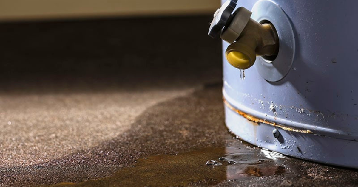 Image of a leaking water heater