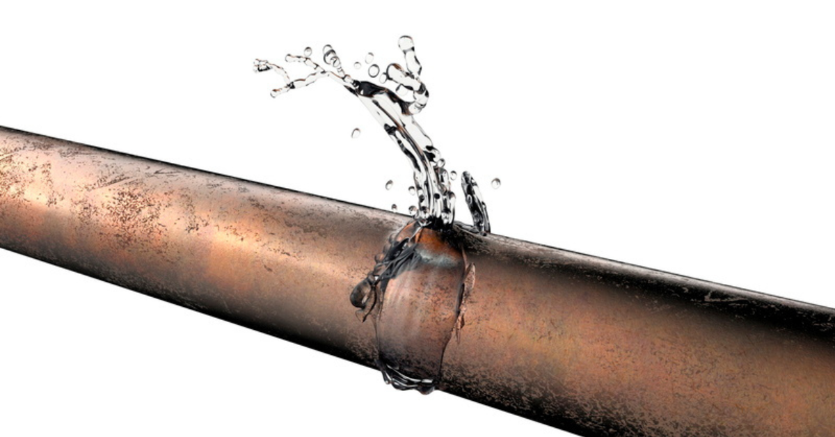 image of a pin hole plumbing leak